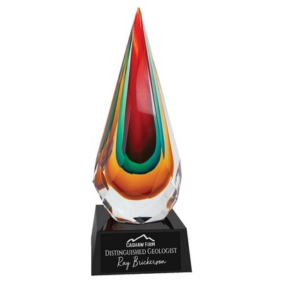 Faceted Rain Drop Art Glass