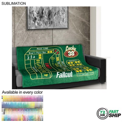 72 Hr Fast Ship-Plush and Cozy Mink Flannel Fleece Blanket, Sublimated Edge to Edge 1 Side (50"x60")