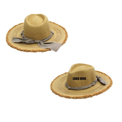 Fashion Beach Straw Hat w/Fringe