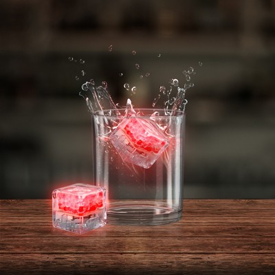 Blank Red Liquid Activated Light Up Ice Cube(Blank)