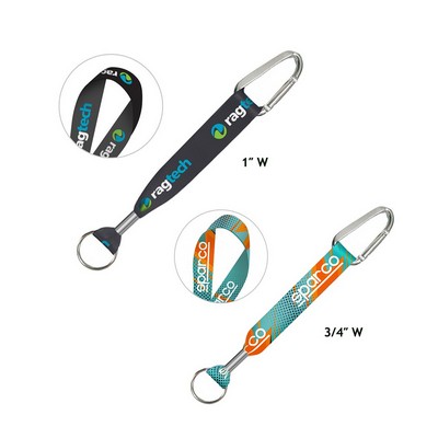 Made in the USA 3/4" Width Ribbon Key Fob with Carabiner