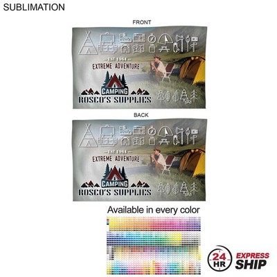 24 Hr Express Ship-Microfiber Dri-lite Terry Branding Towel, Sublimated Edge to Edge 2 Side 15"x25"