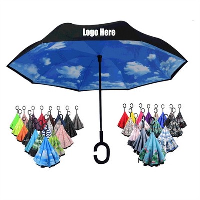 Reverse Upside Down Umbrella With C handle