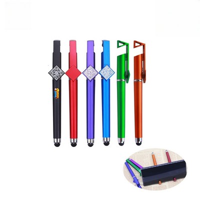 QR Code Stylus Gel Pen with Phone Stand