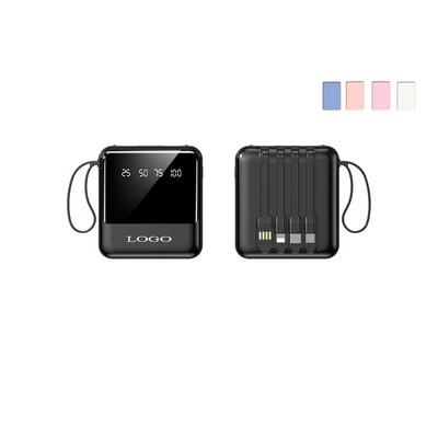 Mini 10000mAh Power Bank With Line