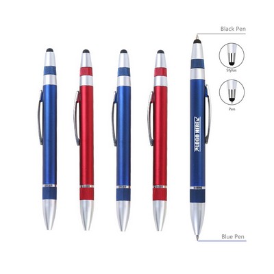 Black/Blue Double Sided Silver Pen