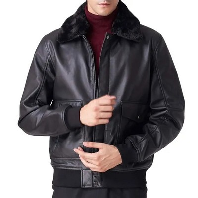 Timeless Fur Collar Leather Jacket
