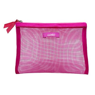 Nylon Mesh Pen Pouch with Zipper