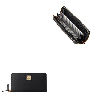 Dooney & Bourke Saffiano Large Zip Around Wristlet - Black