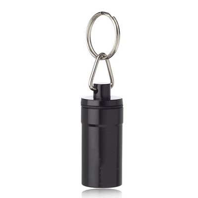 Metallic Aluminum Pill Bottle Keychains