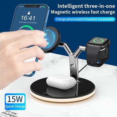 Fast Charging 3" 1 Wireless Charger Station With Phone Holder