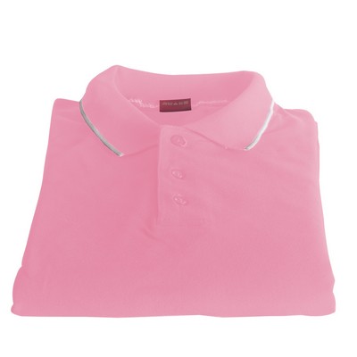 Polo Cotton Airtex Tipped Collar pink-XS - 5XLT