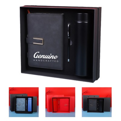 3Pcs Water Bottle Gift Set with Notebook and Pen