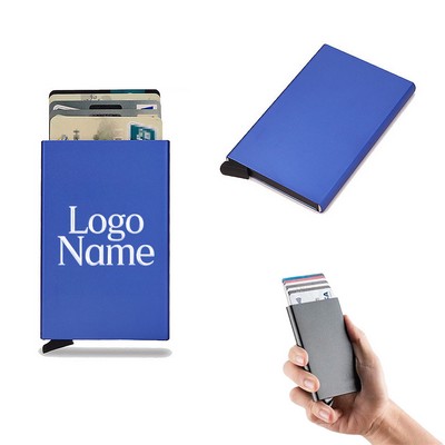 Moq50 Aluminum Alloy Rfid Blocking One-Touch Pop Up Wallet