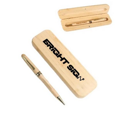 Eco-Friendly Bamboo Ballpoint Pen Gift Set
