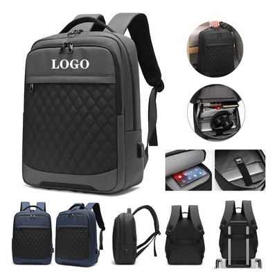 Quilted Water-Resistant Laptop Backpac
