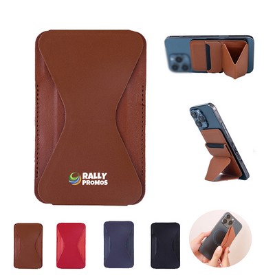 2-in-1 Leather Magnetic Wallet & Phone Stand