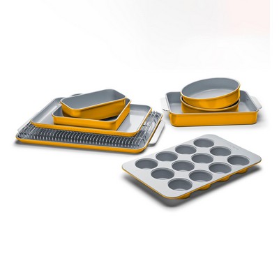 Caraway 11Pc Non-Toxic Nonstick Ceramic Mega Bakeware Set - Marigold