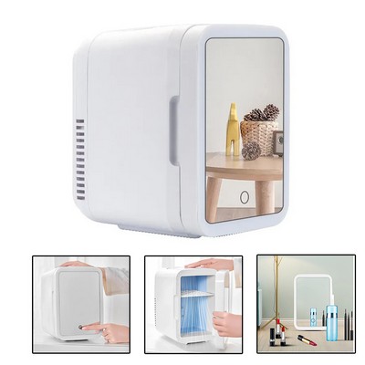 Portable Mirror LED Mini Fridge