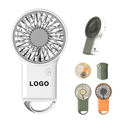 Rechargeable Mini Fan With Carabiner