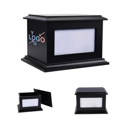 Wooden Pet Memorial Box with Picture Frame