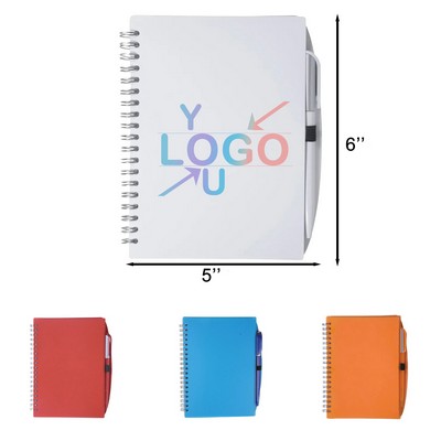 6" x 5" Compact Spiral Journal with Pen