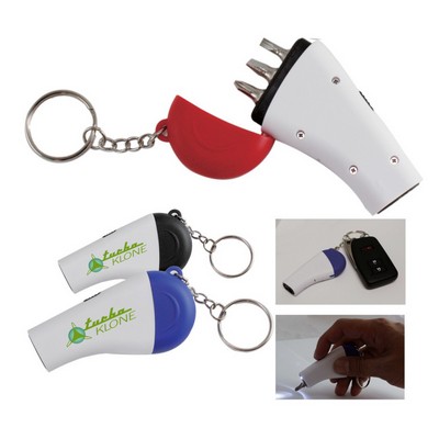 Mini LED Screw Extractor Kit And Screwdriver Set W/Key Chain