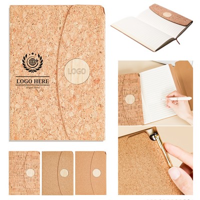 Eco Cork Bamboo Cover Magnetic Closure A5 Notebook