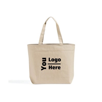 12Oz Large Canvas Tote Bags With Zip