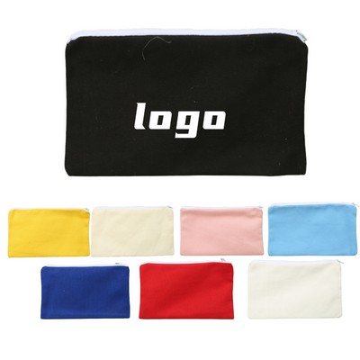 Solid Color Canvas Pencil Case