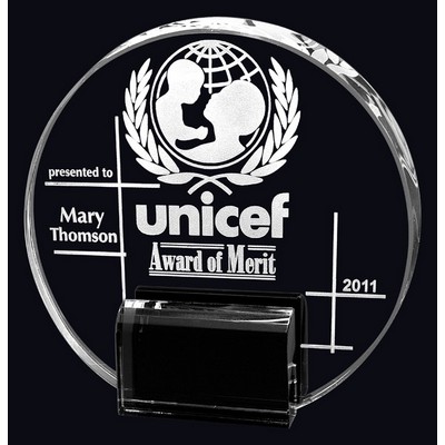Marquis series optical crystal award (Circle) - 5-3/8"