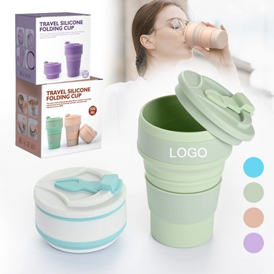 17oz Collapsible Cup Lightweight Reusable Silicone Travel Cup Leakproof for Traveling Camping
