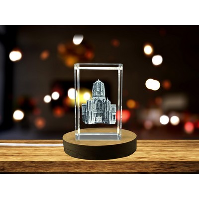 Tom Tower 3D Engraved Crystal Trophy Award - Luxurious Architectural Recognition Gift