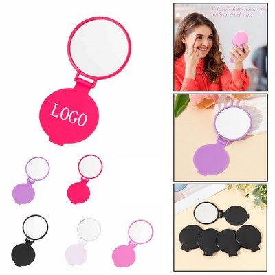 Slim Round Pocket Mirror w/ Flip Lid