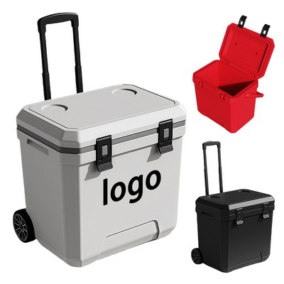 38L Outdoor Rolling Cooler With 3-Layer Insulation