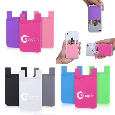 Cellphone Card Holder Pocket for Back of Phone Silicone Stick