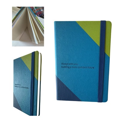 A5 Geometric Color-Block Journal w/ Painted Edges