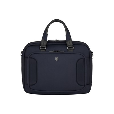 Werks Traveler 7.0, Compact Briefcase with 14" Laptop and 11'' Tablet Compartment, Navy Blue