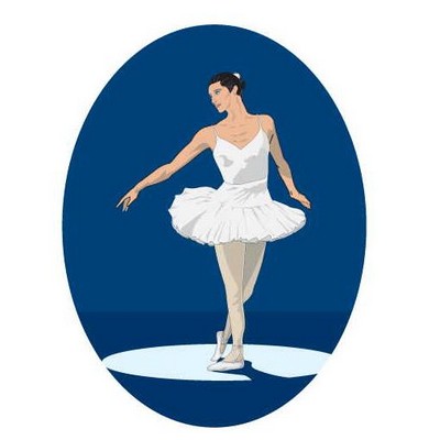 Ballerina Executive Magnet w/ Full Magnetic Back (4 Square Inch)