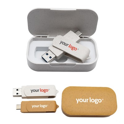 128GB USB Flash Drive Degradable wheat straw TYPE-C Storage for Phone