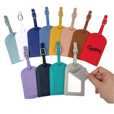 Custom Leather Luggage Tag With Security Card Holder