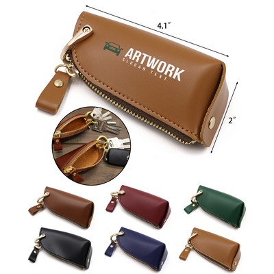 Zippered Leather Key Case