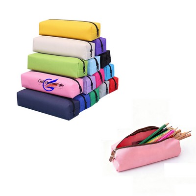 Solid Color Oxford Cloth Portable Pencil Case