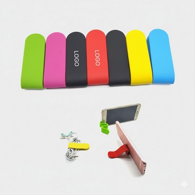 Silicone Magnetic Cable Clip Foldable Multi Function Phone Stand and Cord Organizer