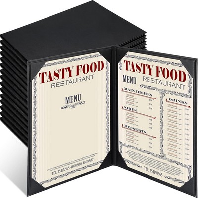 6 Views PU Leather Dinner Menu Cover Fit for 8.5" x 11"