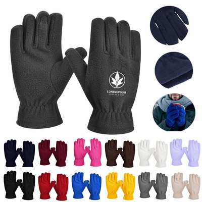 Winter Ski Warm Polar Thermal Fleece Five-fingered Gloves