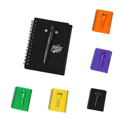 Eco-Friendly Spiral Hardcover Notebook with Pen