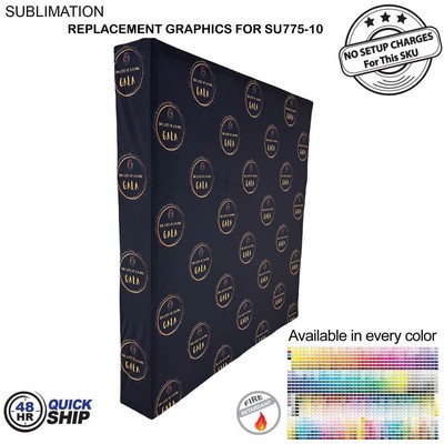 48 Hr Quick Ship - Replacement Graphics for 7.5' Straight Wall w/Wrap End Caps