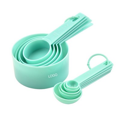 10-Piece Sleek Black Measuring Cups and Spoons Set Professional Baking Tool Kit Contrast Markings
