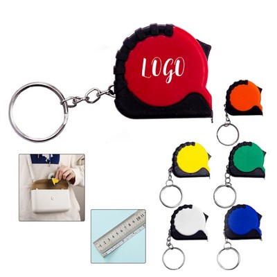 Mini ABS Metal Tape Measure With Keychain